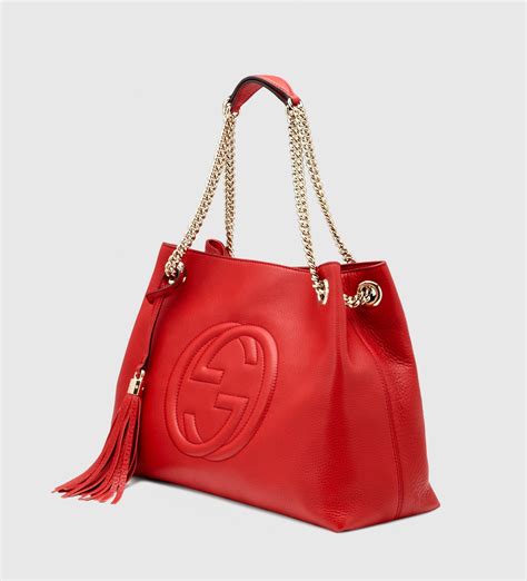 shoulder bag red gucci purse|Gucci shoulder bag with chain.